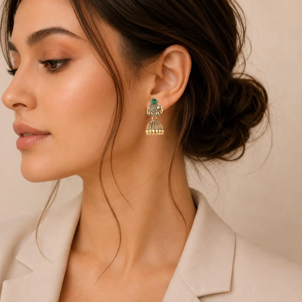 Antique Elephant Dome Jhumka for Women