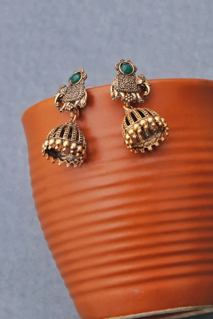 Antique Elephant Dome Jhumka for Women
