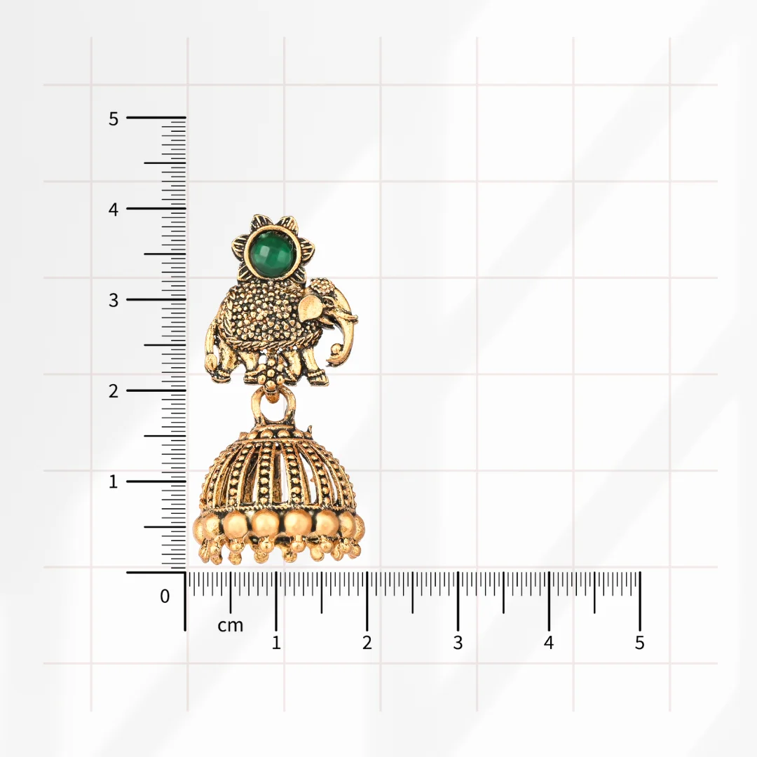 Antique Elephant Dome Jhumka for Women - Image 4