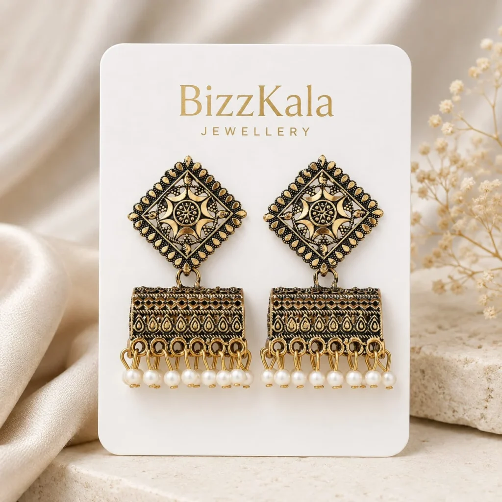 Antique Pearl Barrel Jhumka for Women
