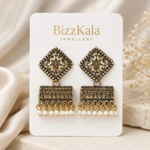 Antique Pearl Barrel Jhumka for Women - Image 1