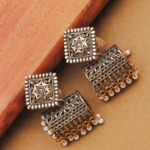 Antique Pearl Barrel Jhumka for Women - Image 3