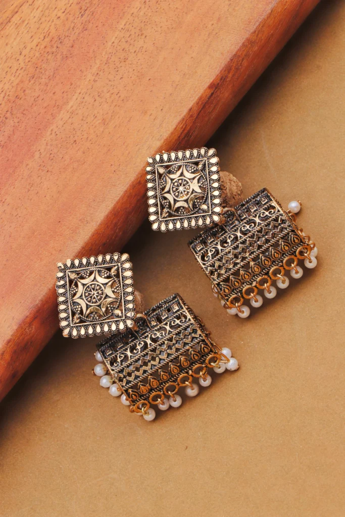 Antique Pearl Barrel Jhumka for Women