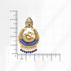 Blue Peacock Antique Jhumka for Women - Image 4