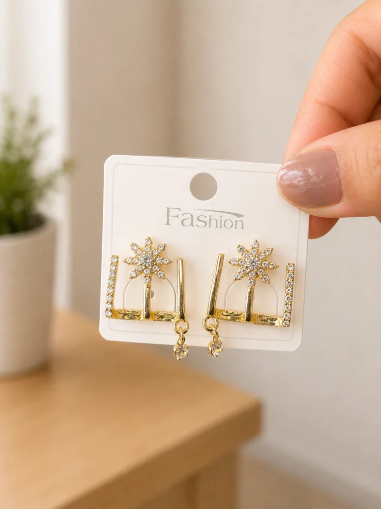 Crystal Star Geometric Earrings for Women