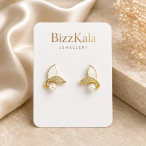 Mermaid Tail Pearl Stud Earrings for Women - Image 1
