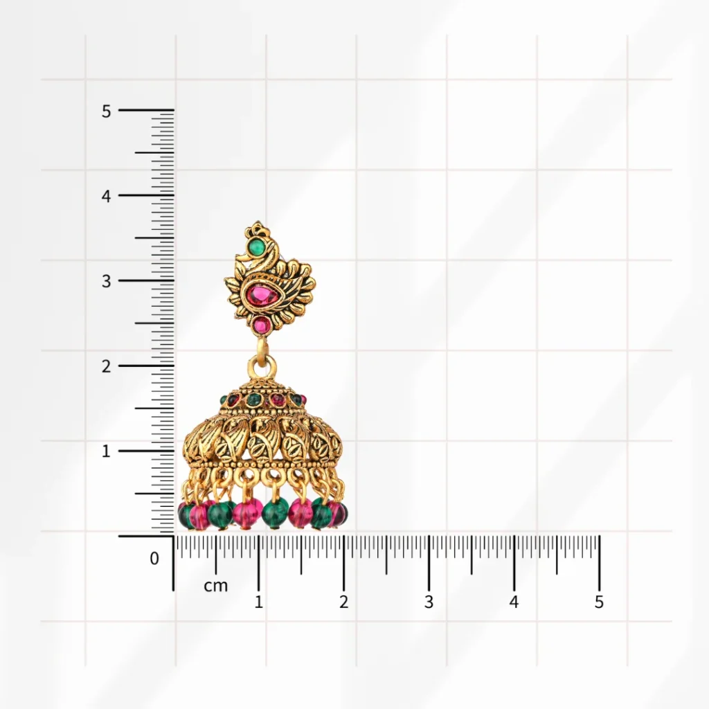 Antique Peacock Stone Jhumka for Women