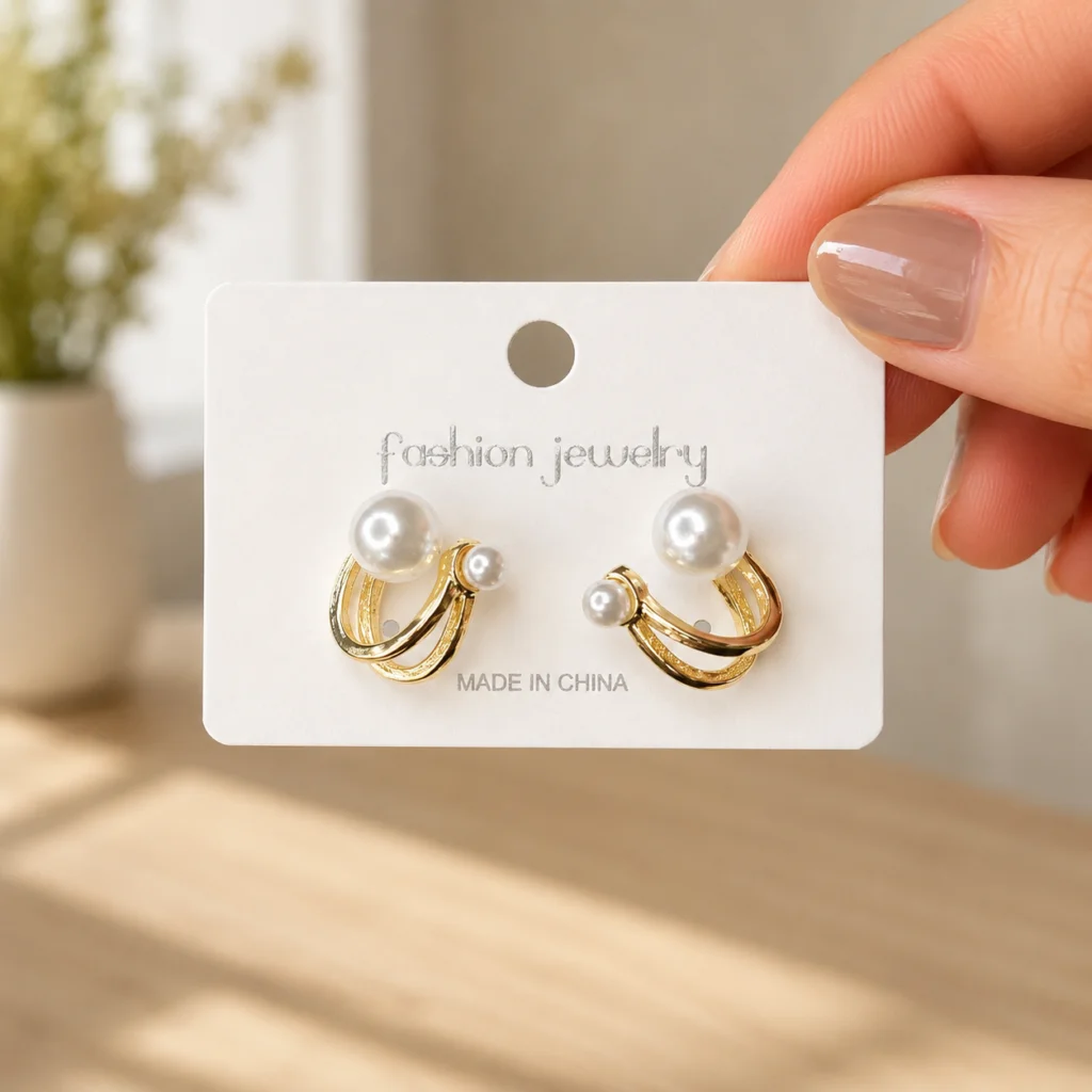 Pearl Knot Stud Earrings for Women