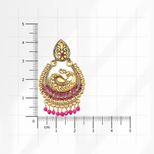 Pink Peacock Antique Jhumka for Women - Image 4