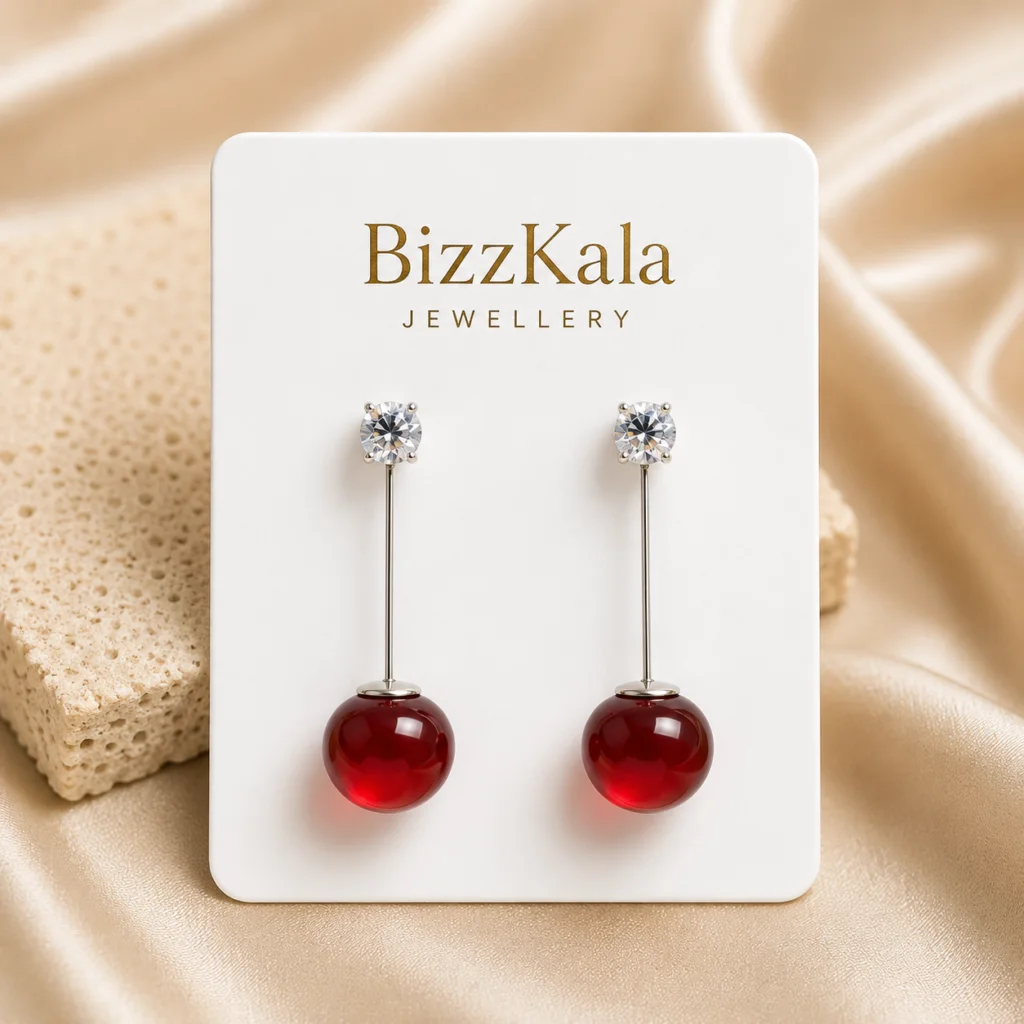 Red Cherry Drop Earrings for Women
