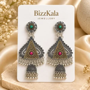 Silver Triangle Jhumka for Women - Image 1
