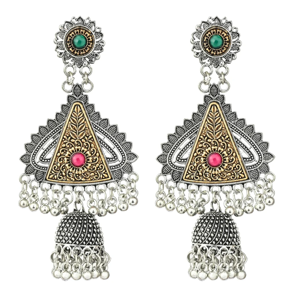 Silver Triangle Jhumka for Women