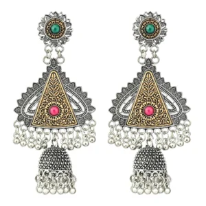 Silver Triangle Jhumka for Women - Image 3