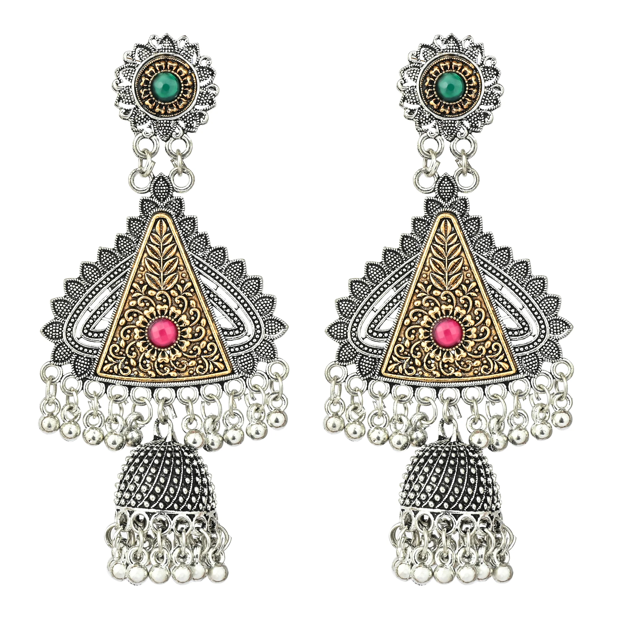 Silver Triangle Jhumka for Women - Image 3