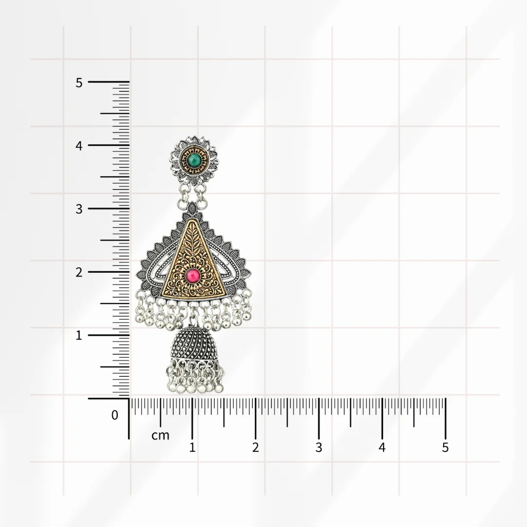 Silver Triangle Jhumka for Women - Image 4