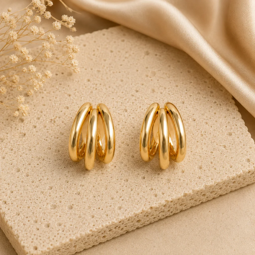 Triple Band Hoop Earrings for Women
