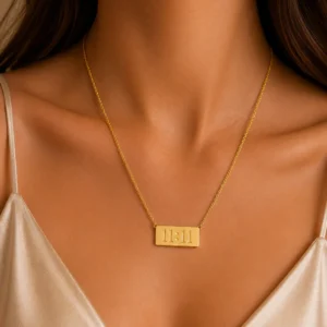 11:11 Engraved Bar Necklace for Women - Image 2