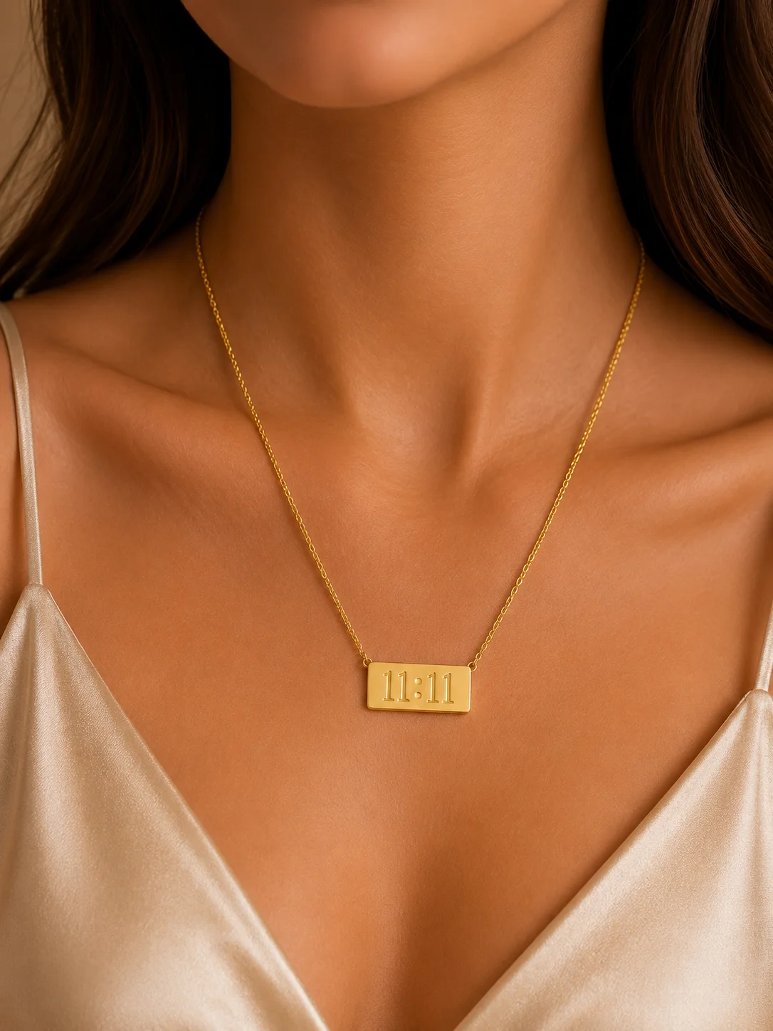 11:11 Engraved Bar Necklace for Women - Image 2