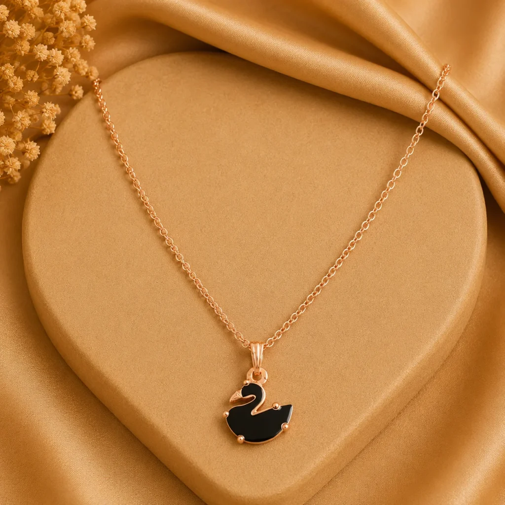 Black Swan Pendant Necklace for Women