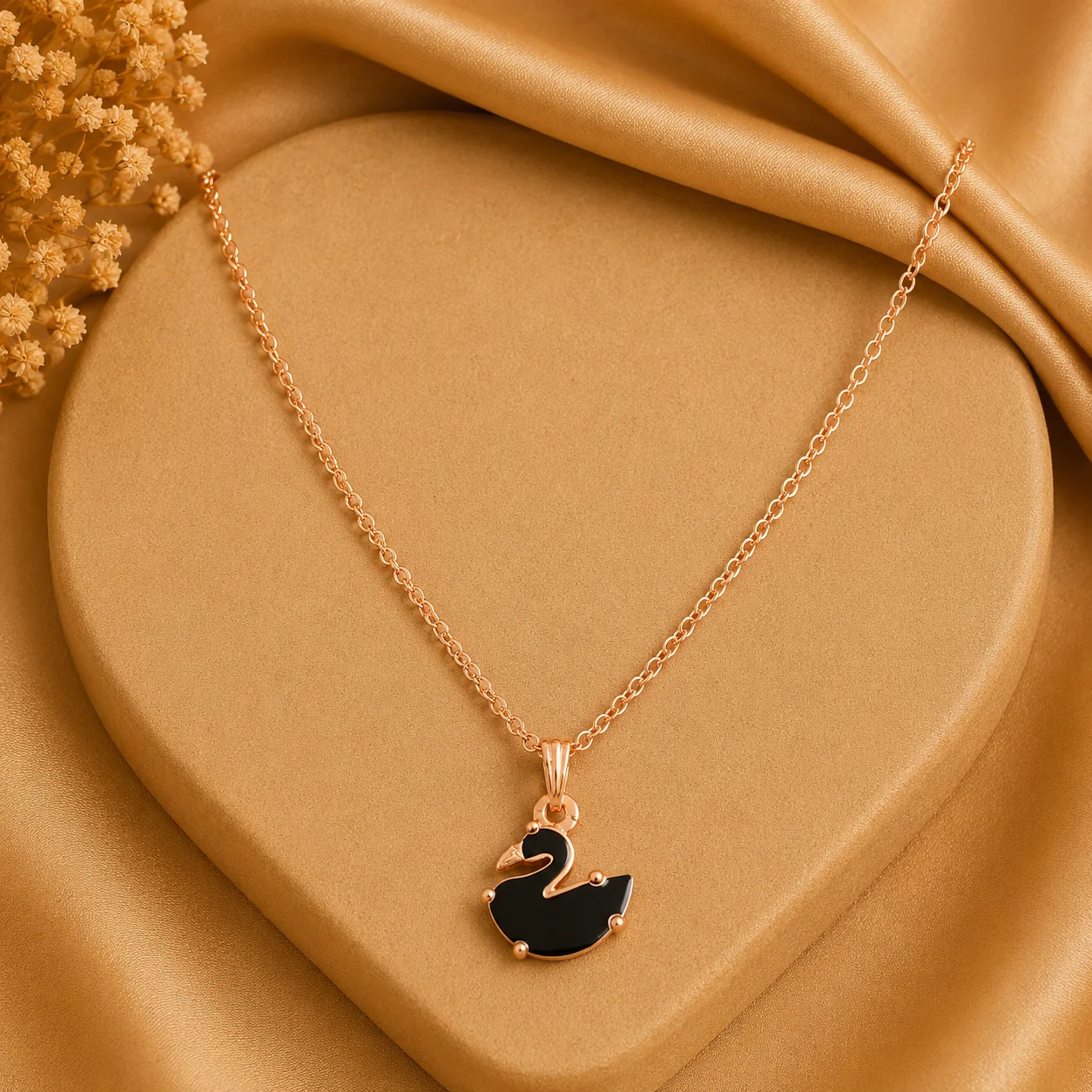 Black Swan Pendant Necklace for Women - Image 1