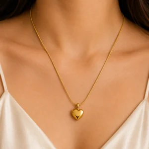 Gold Heart Pendant Necklace for Women - Image 2