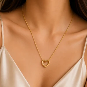 Open Heart Pendant Necklace for Women - Image 2