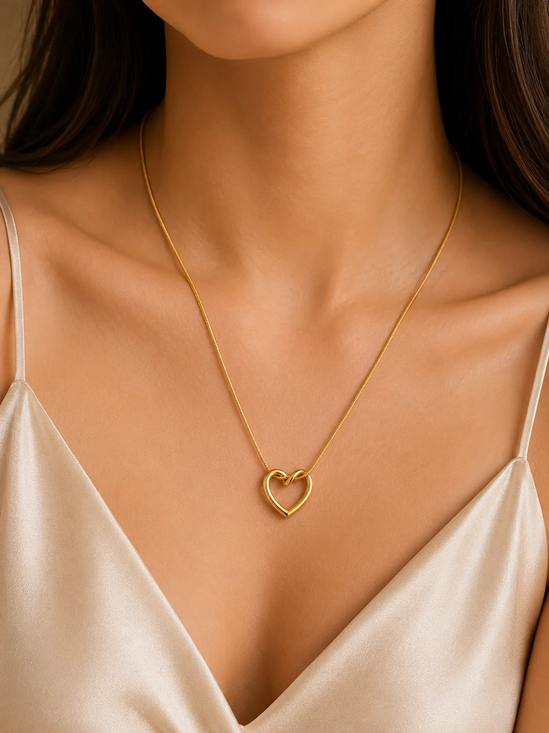 Open Heart Pendant Necklace for Women - Image 2