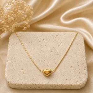 Puffy Heart Necklace for Women - Image 1