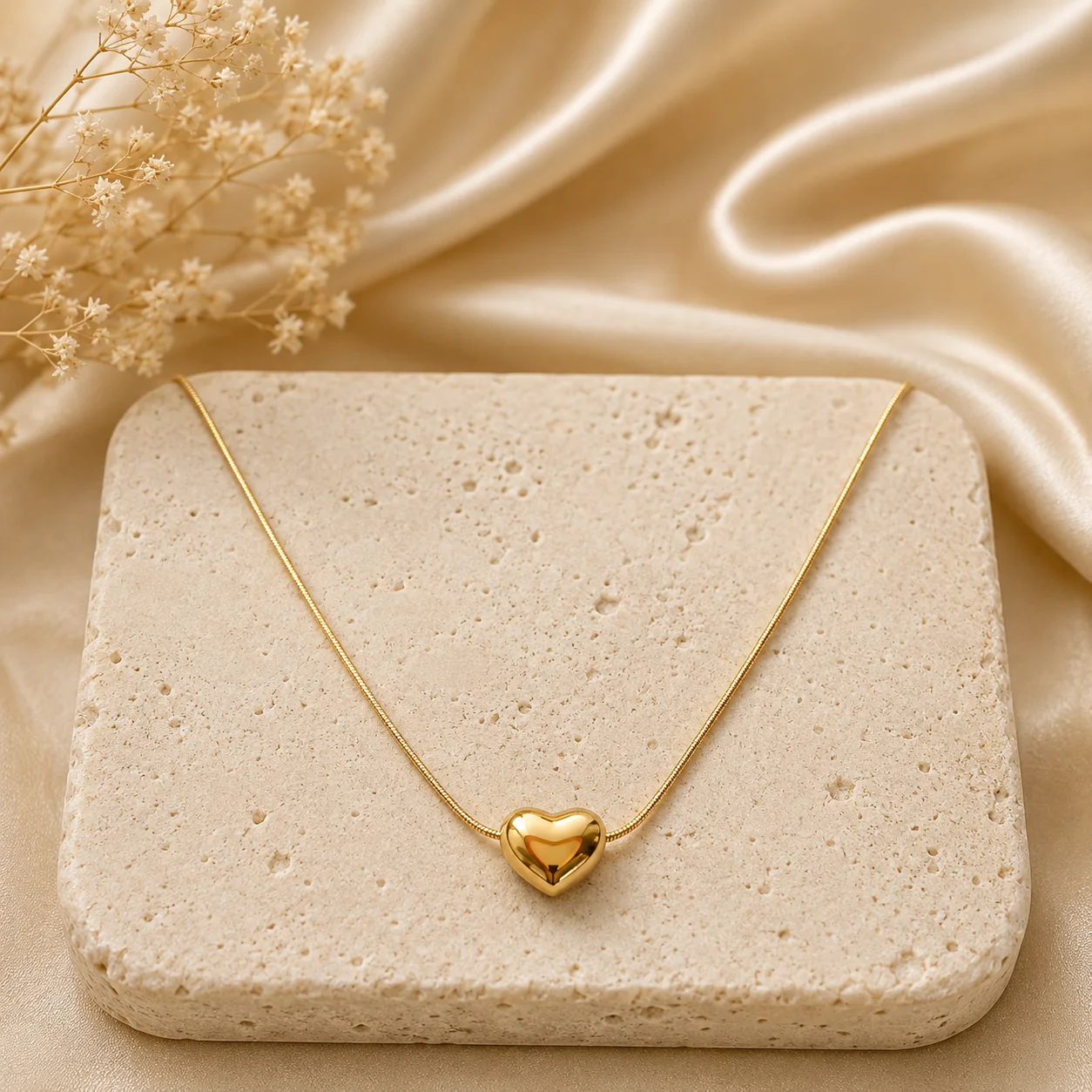 Puffy Heart Necklace for Women - Image 1
