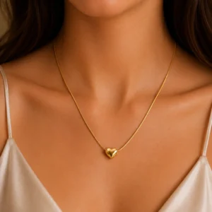 Puffy Heart Necklace for Women - Image 2
