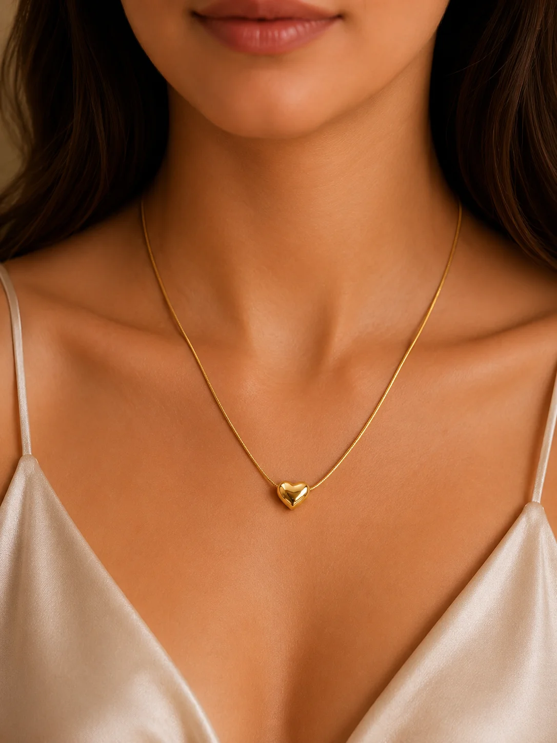 Puffy Heart Necklace for Women - Image 2