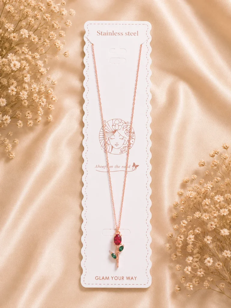 Red Tulip Necklace for Women